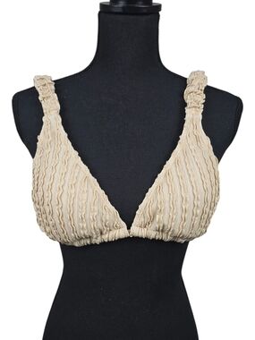 SHEIN Beige Textured Triangle Bralette